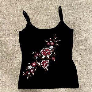 INC International Concepts Silk Nylon Embroidered Top